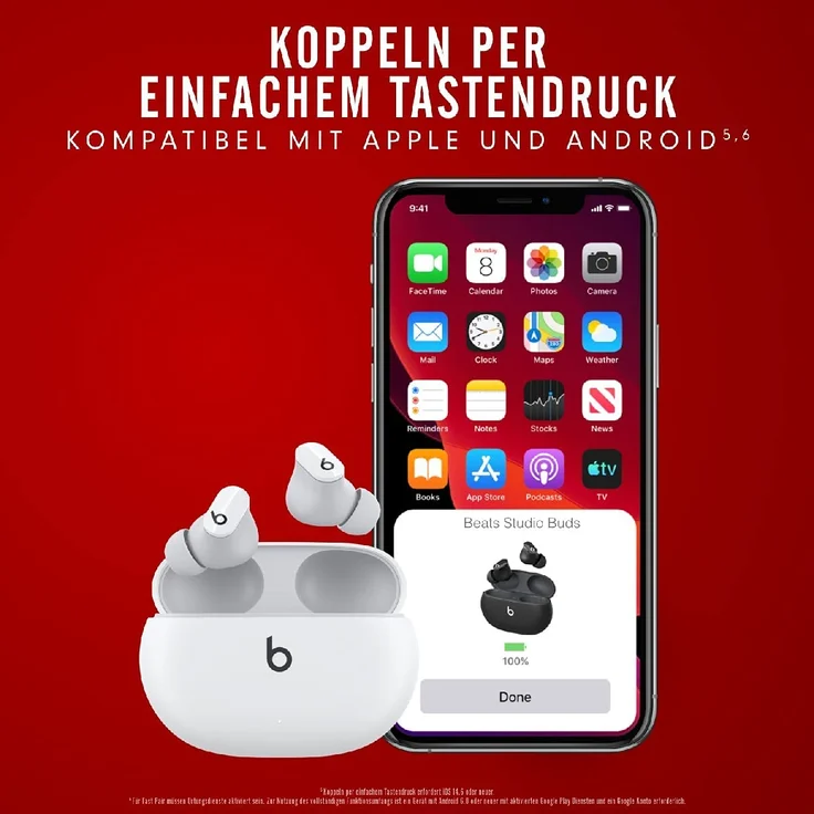 Beats By Dre Studio Buds In-Ear-Kopfhörer, True-Wireless, IPX4, weiß – Bild 4