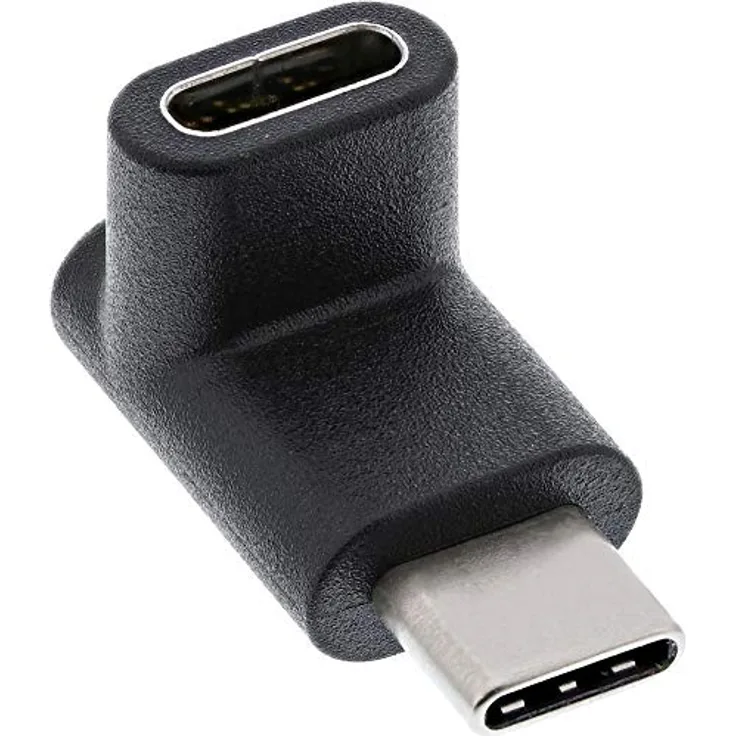 InLine 35807 USB 3.1 Adapter, USB Typ-C Stecker an C Buchse, oben-unten gewinkelt (Gen.2)