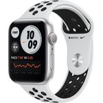 Apple Watch Nike Series 6 Smartwatch GPS, 44mm, Aluminiumgehäuse Silber, Sportarmband Pure Platinum/Schwarz