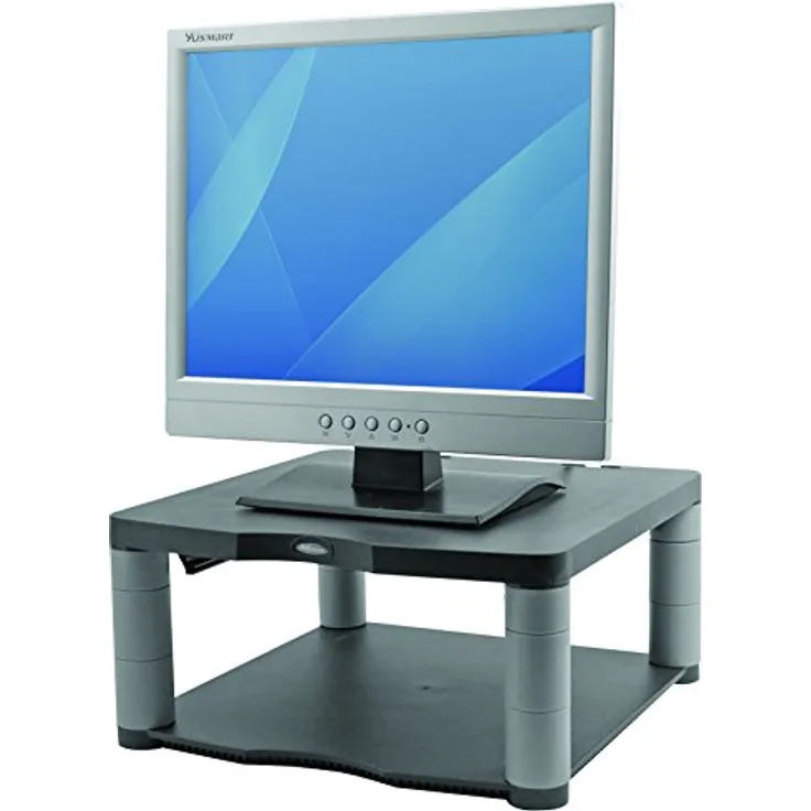 Fellowes Monitorständer Premium, höhenverstellbar in 5 Stufen, ergonomisch, sehr stabil für Monitore bis 21 Zoll,), mit Ablage