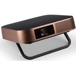 Viewsonic M2 Mini-Beamer, DLP, Full HD (1920 x 1080), Kontrast 100000:1, 500 ANSI-Lumen, Bildverhältnis 16:9, Bluetooth, WLAN, silber/blau
