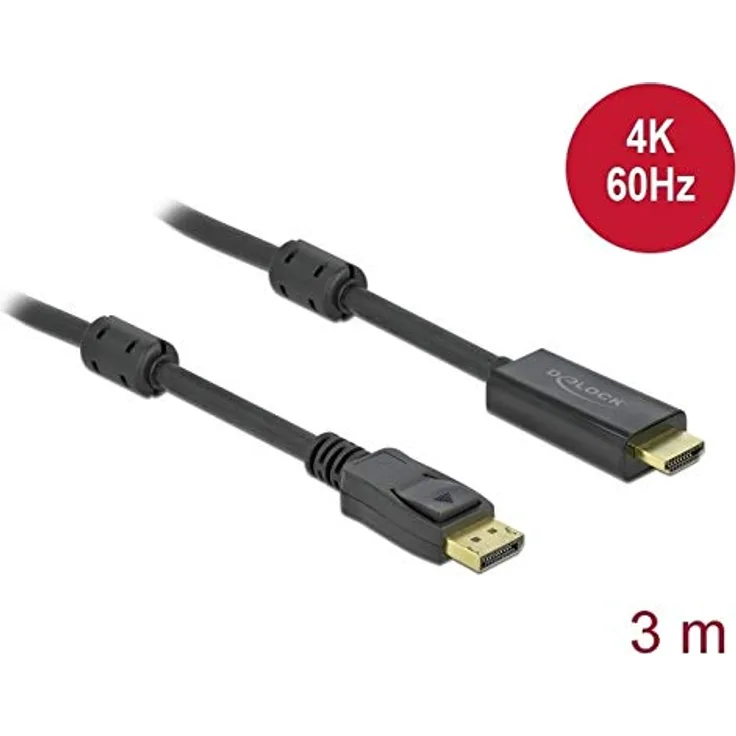 Delock Aktives DisplayPort 1.2 zu HDMI Kabel 4K 60 Hz 3 m