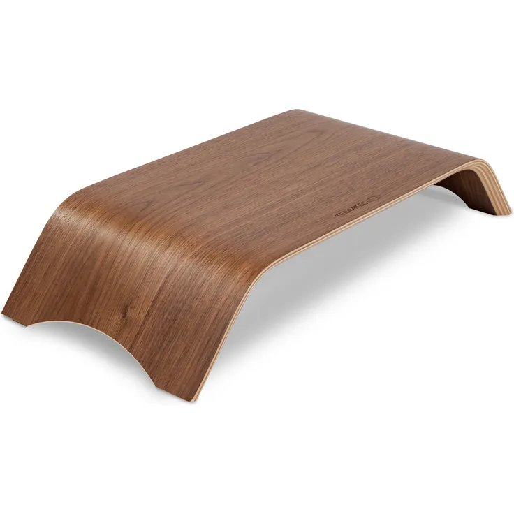 TERRATEC Holz drei, Monitor Ständer aus Echtholz, Ergonomischer Bildschirmständer, Bildschirmerhöhung