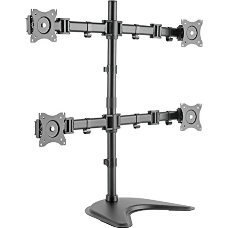 DIGITUS Monitor-Halterung - Standfuß - 4 Monitore - Bis 27 Zoll - Bis 4x 8 kg - VESA 75x75, 100x100 - Schwarz – Bild 1