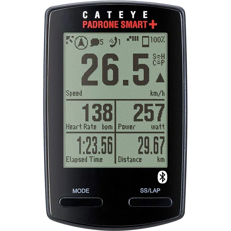 Cateye Padrone Smart CC-SC100B Fahrradcomputer, schwarz, klein