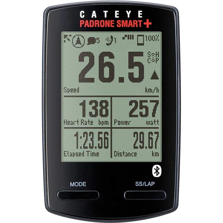 Cateye Padrone Smart CC-SC100B Fahrradcomputer, schwarz, klein