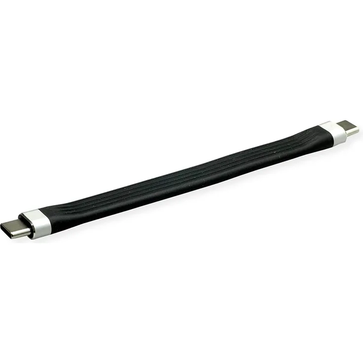 ROLINE USB 3.2 Gen 2 Silikonkabel, mit PD (Power Delivery) 20V3A, Emark, C-C, ST-ST, schwarz, 11 cm (11.02.9054)