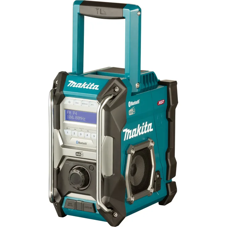 Makita Akku-Baustellenradio 40V max. (ohne Akku, ohne Ladegerät) - MR004GZ, Bluetooth, spritzwassergeschützt, blau