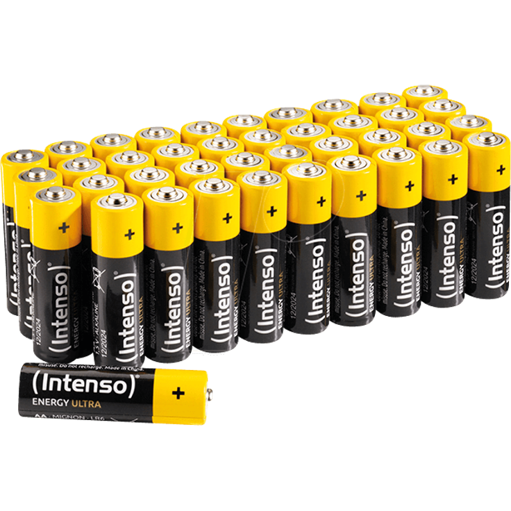 Intenso Energy Ultra AA Mignon LR6 Alkaline Batterien 40er Pack, gelb-schwarz – Bild 1