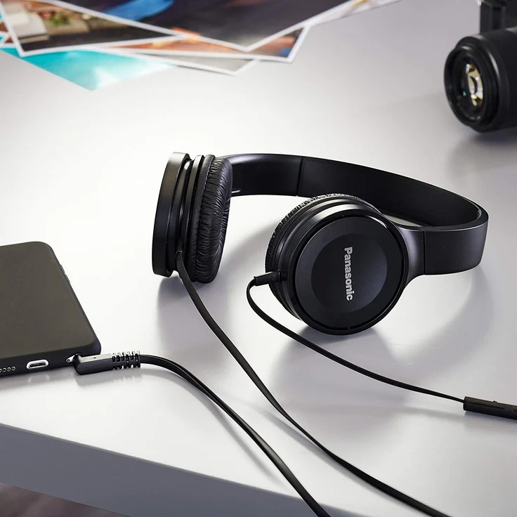 Panasonic RP-HF100ME-K On-Ear-Kopfhörer mit Mikrofon, schwarz – Bild 7
