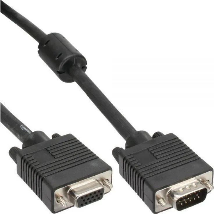 InLine 17742B S-VGA Verlängerung, 15pol HD Stecker - Buchse, schwarz, 2m