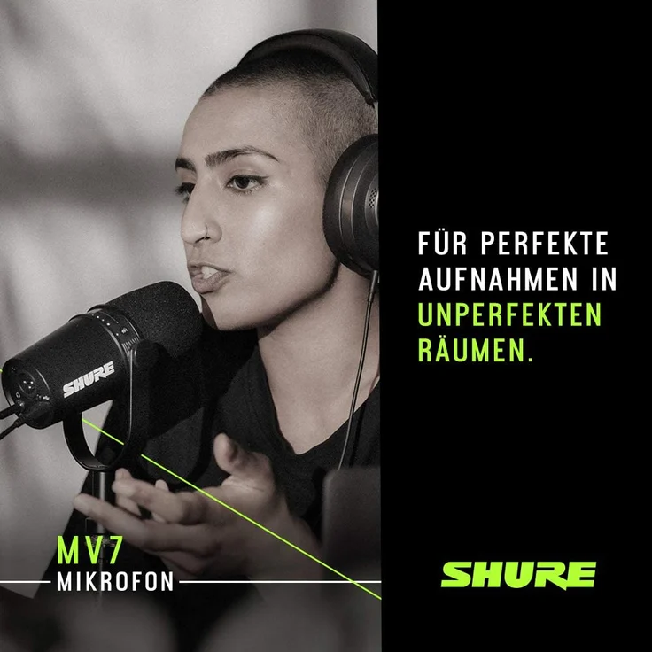 Shure MV7 Podcast-Mikrofon schwarz – Bild 7