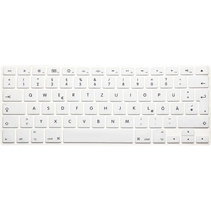 System-S Silikon Tastaturschutz Tastaturabdeckung QWERTZ Deutsche Tastatur Abdeckung Schutz für MacBook Pro 13'' 15'' 17'' iMac MacBook Air 13'' in der Farbe Silber