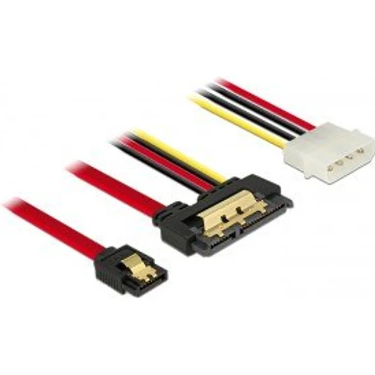 DeLOCK - SATA-Kabel - Serial ATA 150/300/600 - SATA Combo (R) bis interne Stromversorgung, 4-polig, SATA - 30cm - eingerastet (85230)