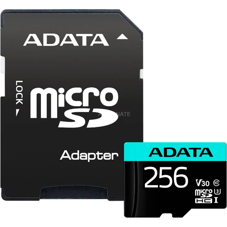 ADATA Premier Pro 256GB microSDXC-SDHC UHS-I U3 Class 10(V30S) Speicherkarte, schwarz – Bild 1