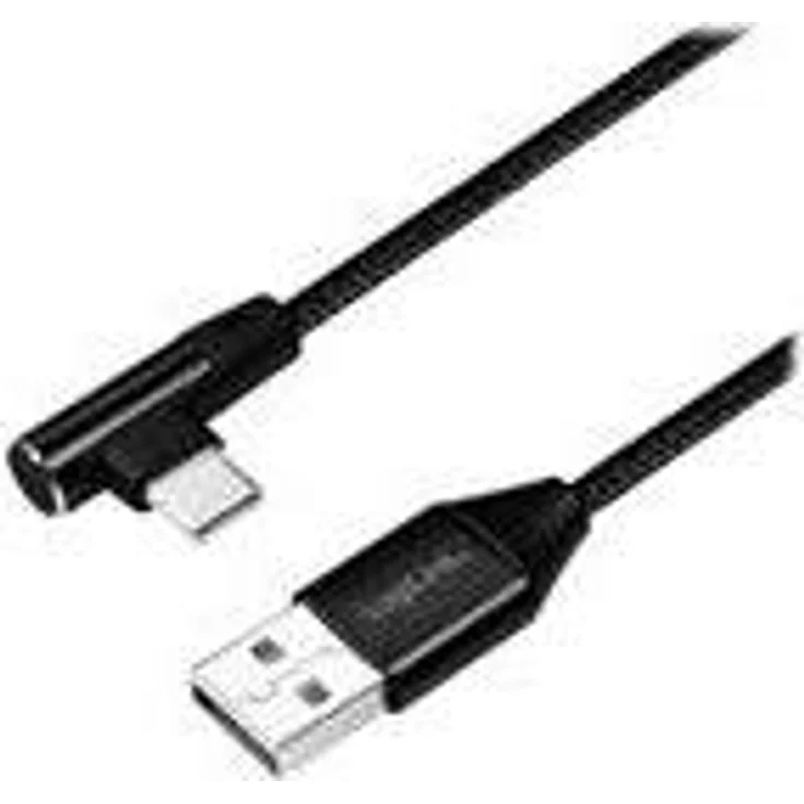 Logilink - USB-Kabel - USB-C (M) gewinkelt bis USB (M) gerade - USB 2.0 - 5 V - 3 A - 30 cm - Schwarz (CU0137) – Bild 1