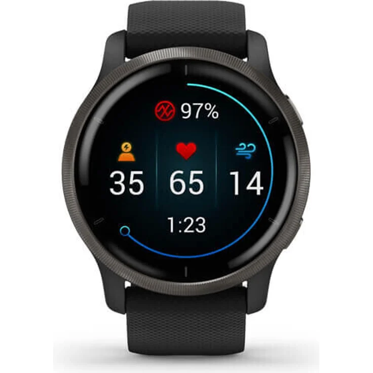 Garmin Venu 2 Smartwatch GPS, Unisex, Einheitsgröße, Edelstahl+Kunststoffgehäuse, Silikonarmband, Schiefergrau/Schwarz (010-02430-11) – Bild 6