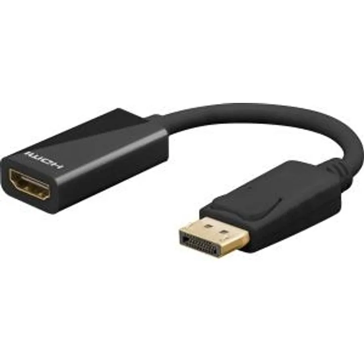 Goobay 67881 DisplayPort auf HDMI Adapter, DP-Stecker > HDMI-Buchse, 0,1m Kabel