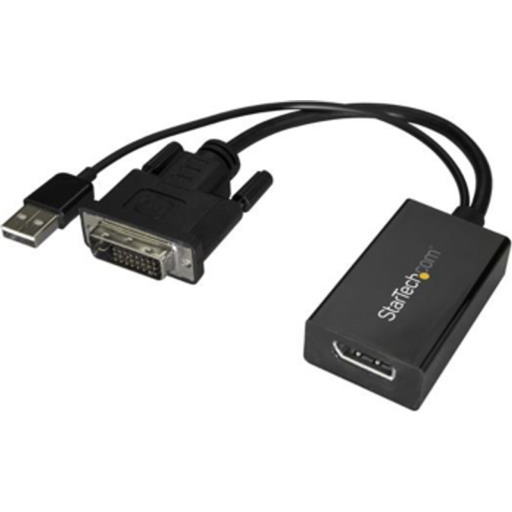 Startech DVI Adapter DVI zu DisplayPort + USB-A Strom St./Bu. schwarz
