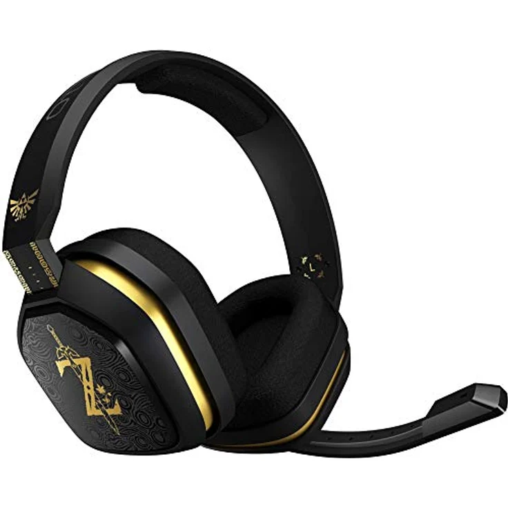 ASTRO A10 Gaming-Headset, Legend of Zelda: Breath of The Wild Edition, ASTRO Audio, 3,5 mm Klinke, Flip-Stummschaltung, Bequeme Stoff-Ohrpolster, Strapazierfähig, PC-Mac-Xbox One-PS4 schwarz-gold Zelda – Bild 1