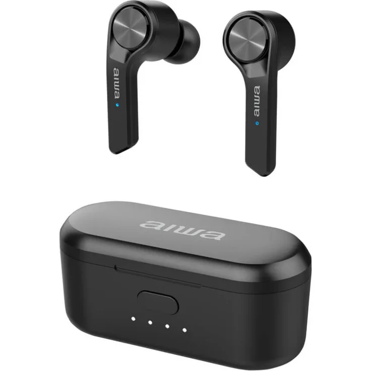 Aiwa ESP-350BK In-Ear Bluetooth Kopfhörer mit Ladestation IPX4 wasserdicht TWS schwarz