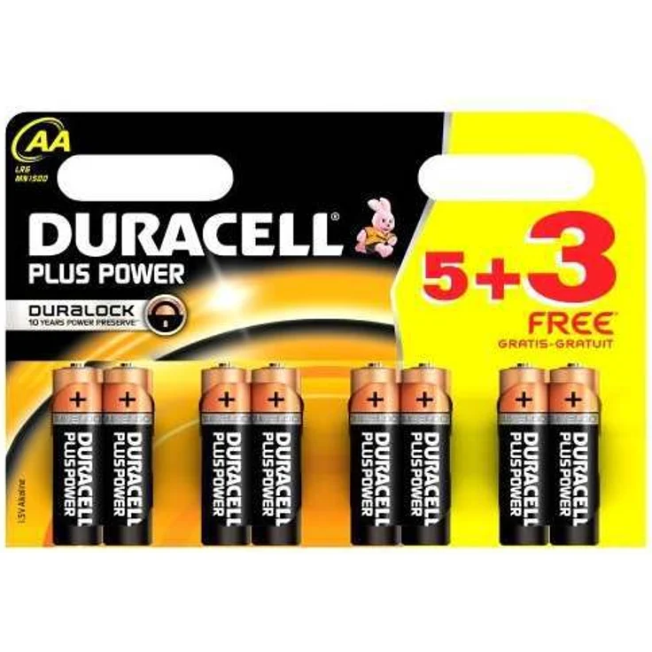 Duracell MN1500B5+3 Plus Power Batterie AA 5 +3 Pack – Bild 1