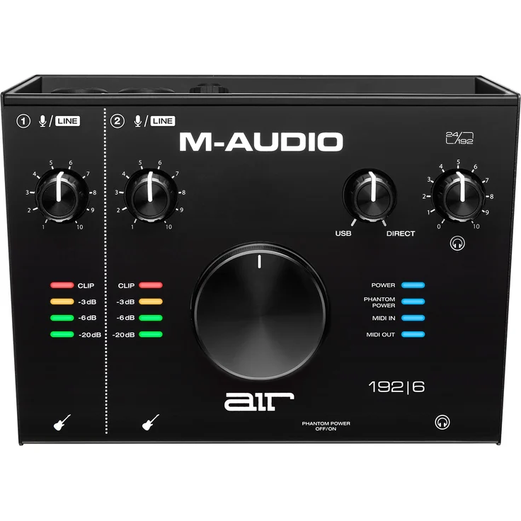 M-Audio AIR 192 | 6 - 2-in-2-out USB Audio- - MIDI-Schnittstelle mit ProTools und Ableton Live Recording Software mit Studio Effekten und Instrumenten