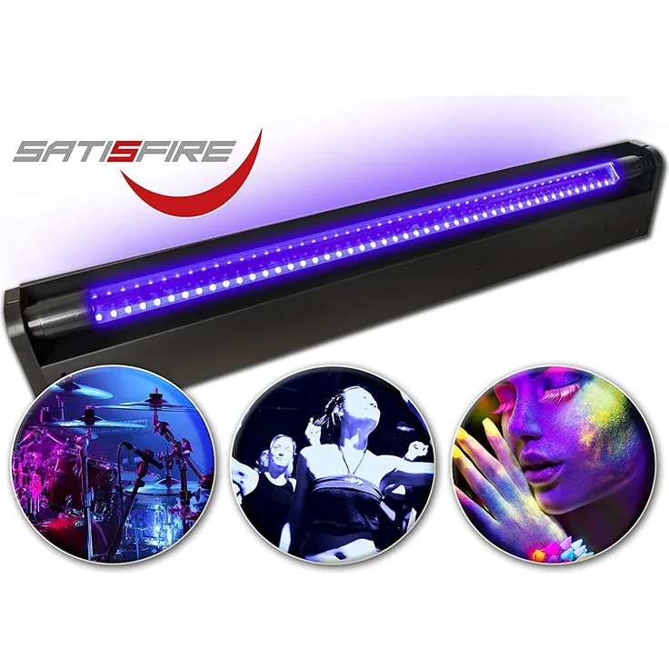 Schwarzlicht LED UV Röhre 60cm Komplettset | 10W High Power | Longlife | Bruchsicher | SATISFIRE