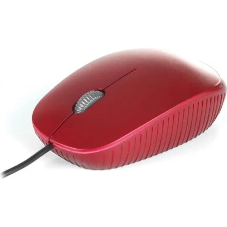 NGS Flame - Optische Maus mit 1000 dpi und Kabel. Maus mit USB-Anschluss. Rot