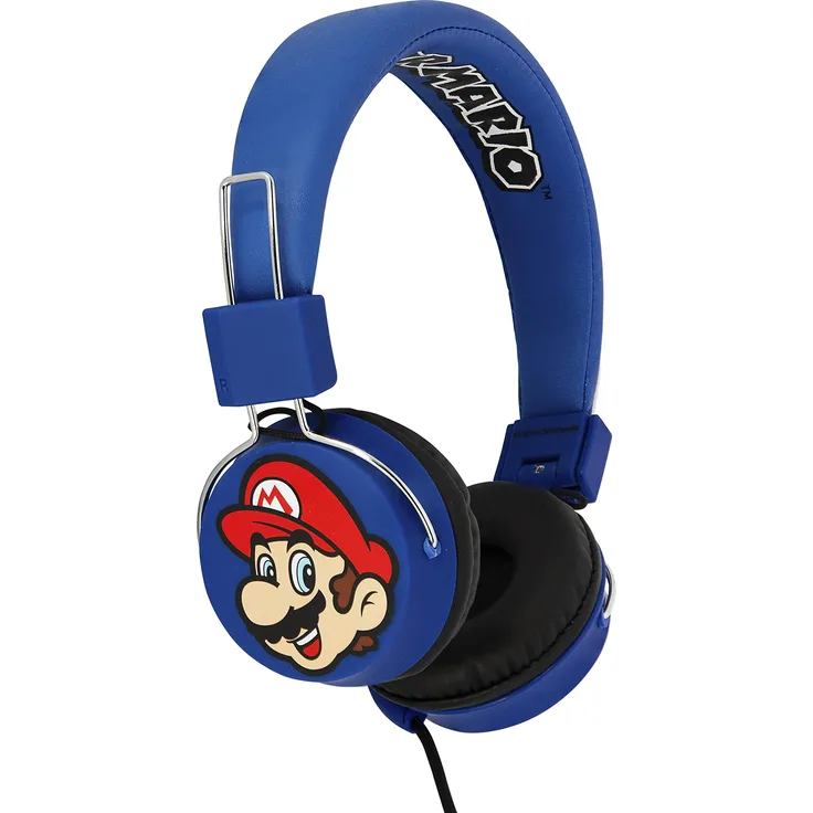 OTL Technologies TWEEN Kinder Kopfhörer Super Mario & Luigi (faltbar, gepolsterte Bügel, buntes Comic Design, für Jungen und Mädchen), Blau