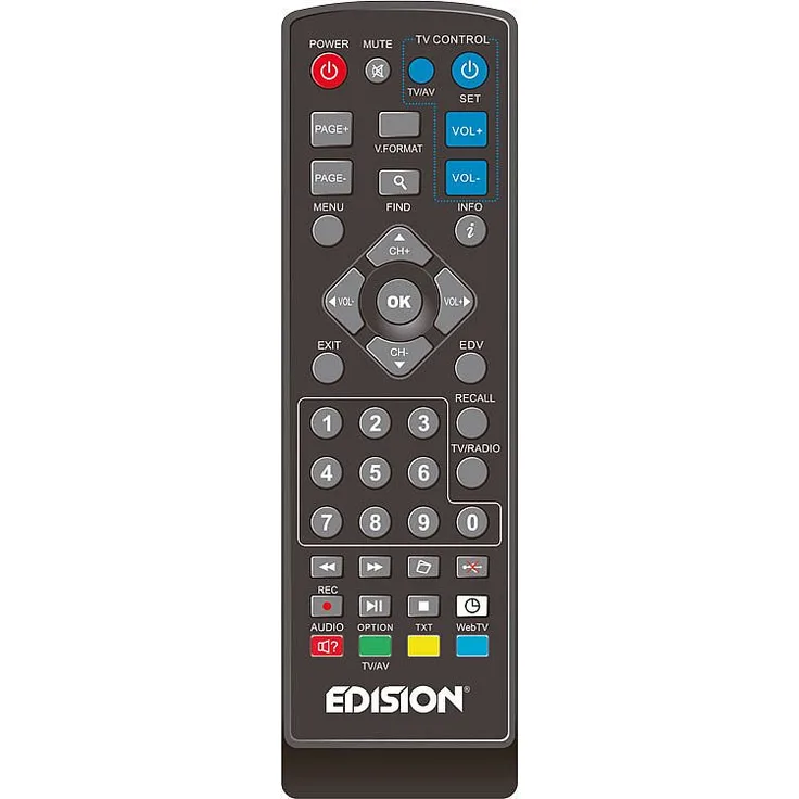 Edision RCU 1 Learn Fernbedienung für diverse Edision Receiver