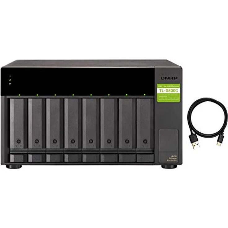 Qnap TL-D800C 8 Bay Desktop JBOD Speichergehäuse - USB 3.2 Gen 2 Type-C