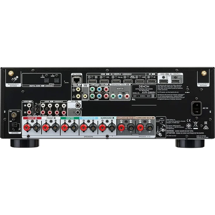 Denon AVR-S960H 7.2 AV-Receiver mit Bluetooth, WLAN, Internetradio, FM (UKW), AM (MW), schwarz – Bild 4