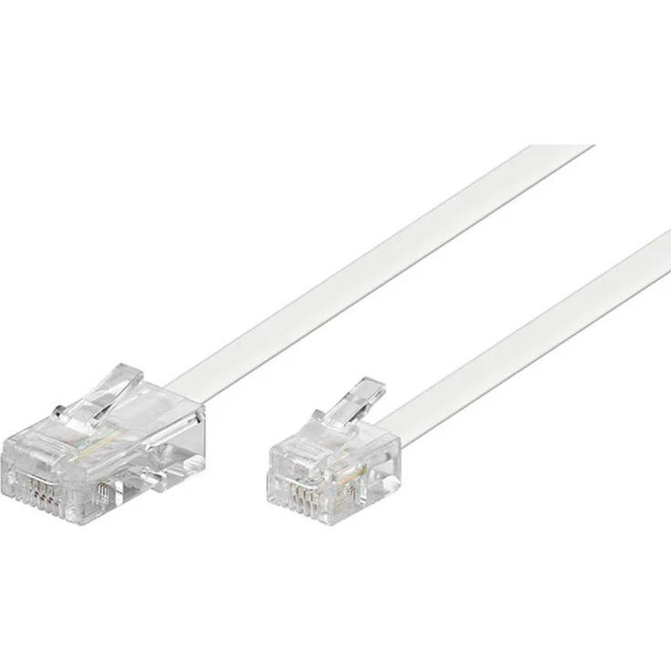 Goobay 93061 Modularanschlusskabel 3 Meter, Weiß RJ45-Stecker (8P4C) auf RJ11-RJ14-Stecker (6P4C) – Bild 1