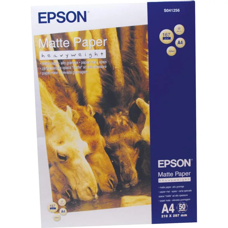 Epson C13S041256 Matte Heavyweight Papier Inkjet 167 g - m2 A4 One-sided, 50 Blatt Pack