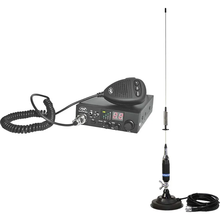 PNI Paket CB Escort Funkgerät HP 8000L ASQ + CB S75 Antenne mit Magnet