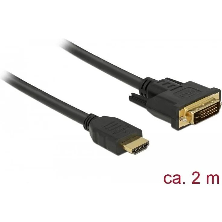 DeLock Kabel HDMI > DVI 24+1 Bidirektional 2.00m Schwarz