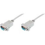 ASSMANN Zero-Modem connection cable, D-Sub9 F-F, 3.0m, snap-hoods