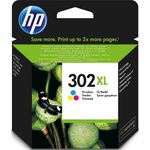 HP 302 XL High Yield Tri-Color Original Ink Cartridge Tintenpatrone für Drucker (Cyan, Magenta, Gelb, hoch, 8 ml) (F6U67AE)