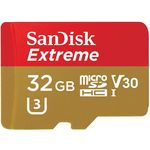 SanDisk Extreme® Mobile microSDHC card 32 GB Class 10, UHS-I, UHS-Class 3, v30 Video Speed Class incl. SD adapter, A1