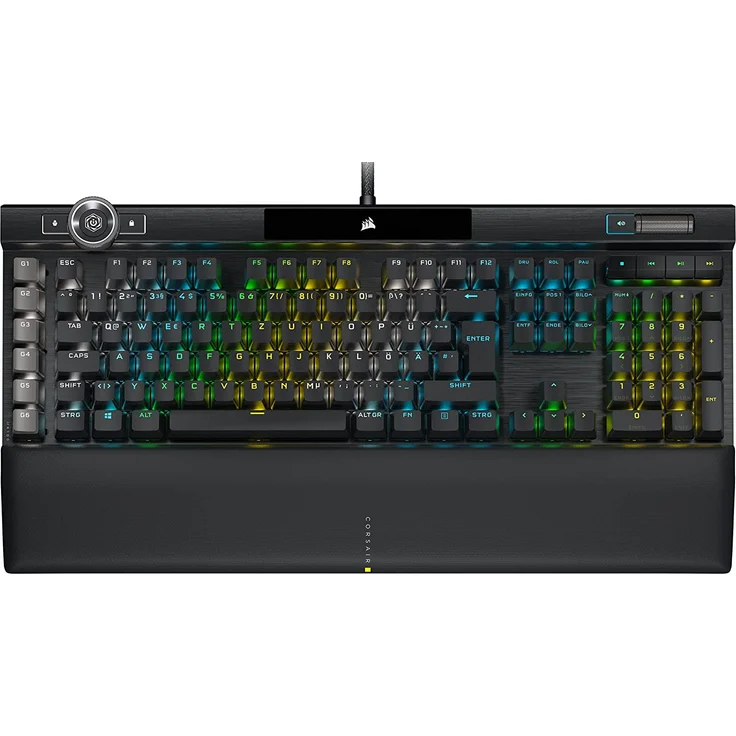 CORSAIR Gaming K100 RGB - Tastatur - Hintergrundbeleuchtung - USB - Deutsch QWERTZ - CORSAIR OPX RGB - Aluminium schwarz eloxiert (gebürstet) (CH-912A01A-DE) – Bild 1