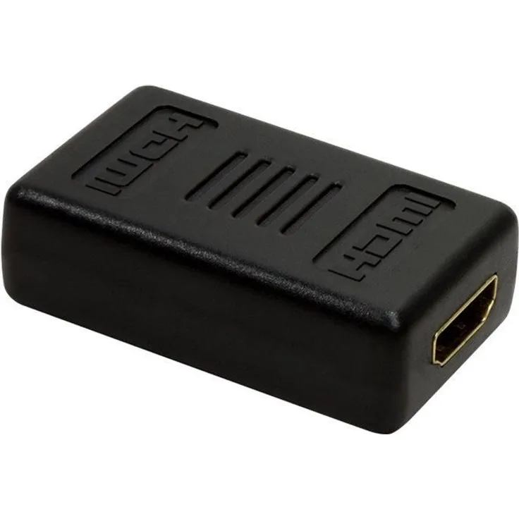 LogiLink AH0006 HDMI High Speed Adapter, flache Ausführung und mit vergoldeten Kontakten, Ideal für Full HD, Buchse auf Buchse schwarz