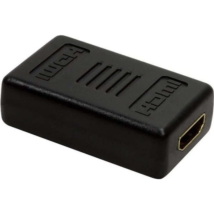 LogiLink AH0006 HDMI High Speed Adapter, flache Ausführung und mit vergoldeten Kontakten, Ideal für Full HD, Buchse auf Buchse schwarz