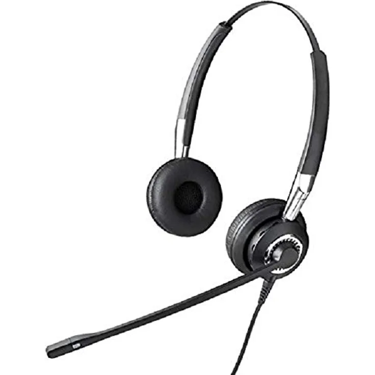 Jabra BIZ 2400 II QD Duo langlebiges -Center-Kabel-Headset mit Geräuschunterdrückung und Wideband für Festnetztelefonie