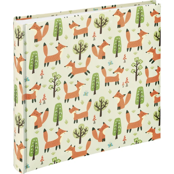 Hama Kinderalbum Forest, Jumbo Kinder-Fotoalbum mit 100 Seiten für bis zu 400 Fotos im Format 10x15, buntes Kinder-Fotobuch zum selbstgestalten, XXL Album, 30x30 cm, DIY, Wald Motiv mit Fuchs, beige