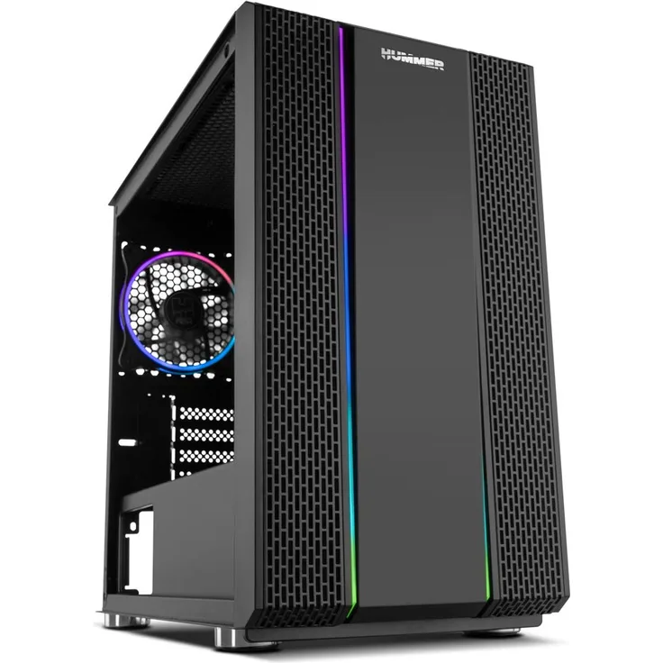 Nox Hummer Fusion S NXHUMMERFSNS PC-Gehäuse (ARGB, USB 3.0, Schwarz