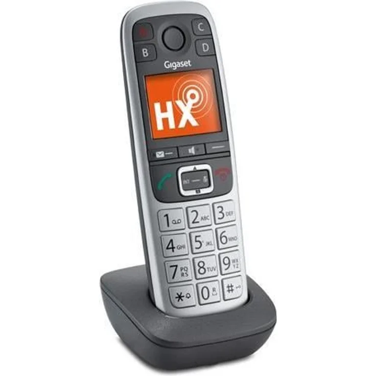 Gigaset E560HX Universal-Mobilteil - IP-Telefon (zum Anschluss an Ihre Basisstation oder Router, mit großen Tasten und 4 extra SOS-Notruf Tasten) platin – Bild 4