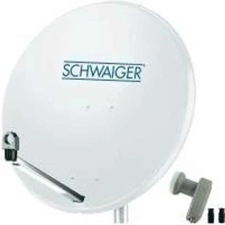 SCHWAIGER SAT Anlage 80 cm 2 Teilnehmer Twin-LNB Hellgrau