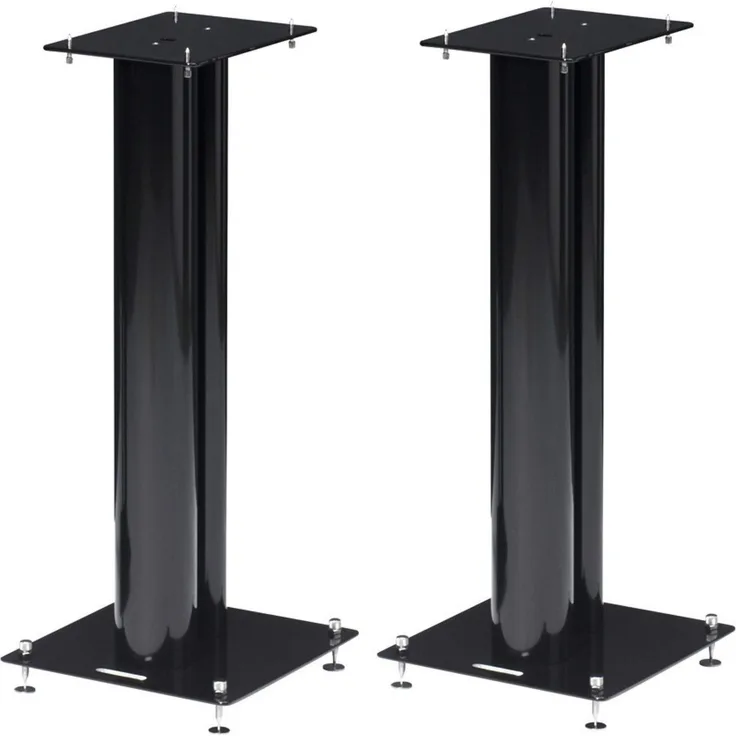 Norstone Lautsprecherständer Stylum, stabil aus Metall, bis 50kg belastbar, Paarpreis (Stylum 1 (50cm), Schwarz (matt))