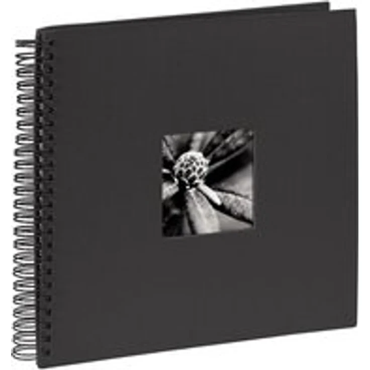 Hama Jumbo Fotoalbum, 36 x 32 cm, 50 schwarze Seiten, 25 Blatt, mit Ausschnitt für Bildeinschub, Fotobuch schwarz – Bild 1